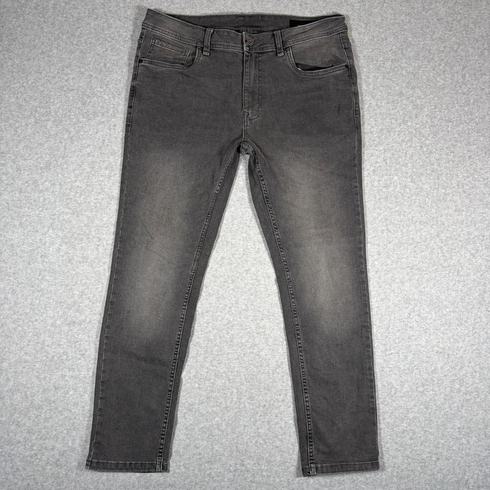 The Perfect Jean NYC Skinny Fit Mens 34x28 (Fits 34x27) Black Denim Slim Fit